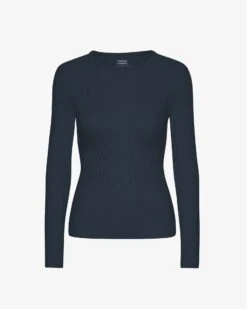 Colorful Standard Women Organic Rib LS T-Shirt - Navy Blue