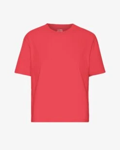 Colorful Standard Organic Boxy Crop Tee - Red Tangerine