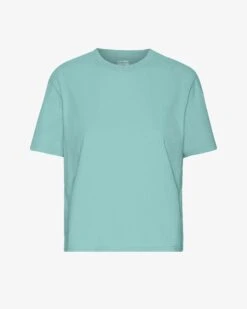 Colorful Standard Organic Boxy Crop Tee - Teal Blue