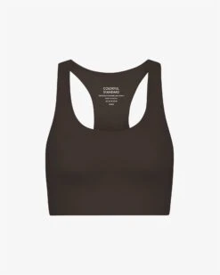 Colorful Standard Active Cropped Bra - Coffee Brown