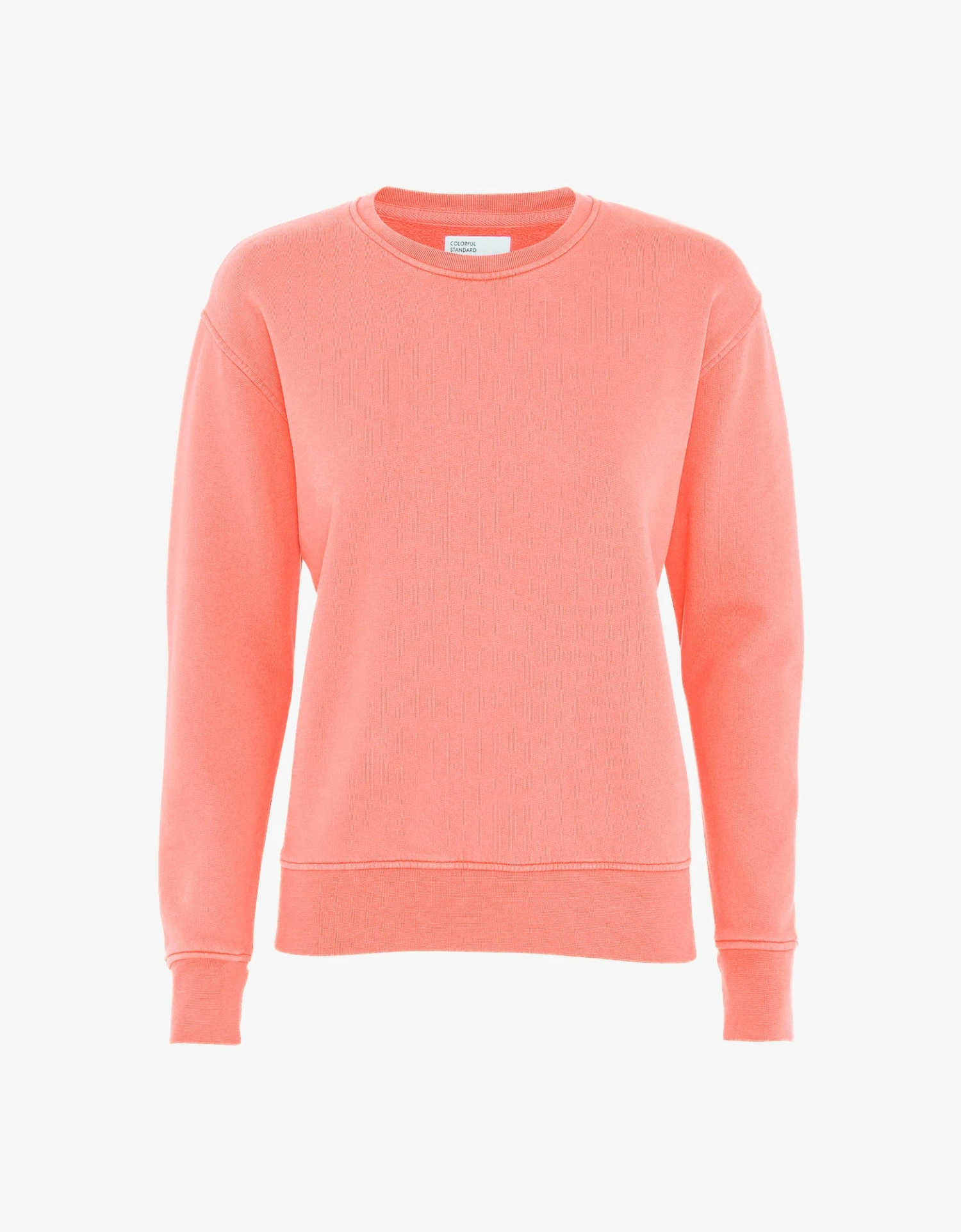 Colorful Standard Women Classic Organic Crew - Bright Coral 3 Colorful Standard Women Classic Organic Crew - Bright Coral
