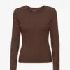 Colorful Standard Women Organic Rib LS T-Shirt - Coffee Brown -Active Fashion Store Women Organic Rib LS T Shirt Women LS T Shirt CS2055 Coffee Brown