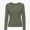 Colorful Standard Women Organic Rib LS T-Shirt - Dusty Olive -Active Fashion Store Women Organic Rib LS T Shirt Women LS T Shirt CS2055 Dusty Olive