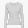 Colorful Standard Women Organic Rib LS T-Shirt - Snow Melange 2 Colorful Standard Women Organic Rib LS T-Shirt - Snow Melange -Active Fashion Store Women Organic Rib LS T Shirt Women LS T Shirt CS2055 Snow Melange