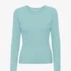 Colorful Standard Women Organic Rib LS T-Shirt - Teal Blue -Active Fashion Store Women Organic Rib LS T Shirt Women LS T Shirt CS2055 Teal Blue