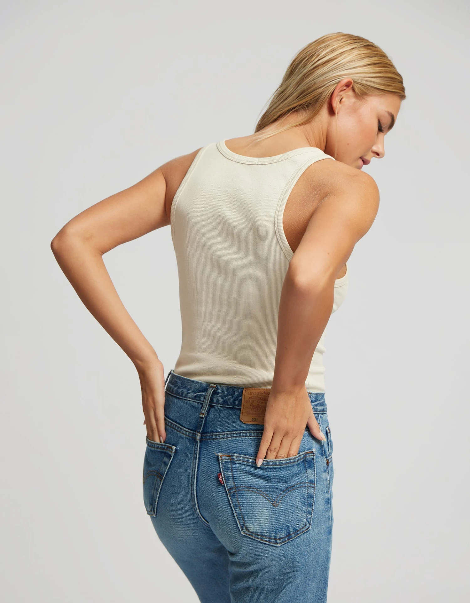 Colorful Standard Women Organic Rib Tank Top - Polar Blue 6 Colorful Standard Women Organic Rib Tank Top - Polar Blue - Image 4